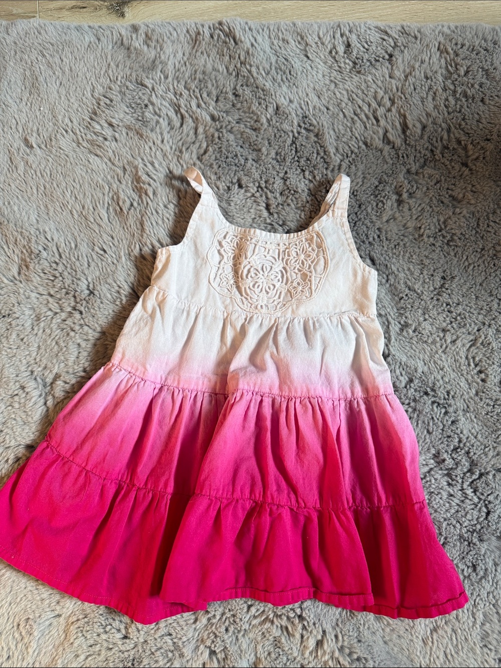 The Children's Place Pink Ombre Lace-Front Sleeveless Dress